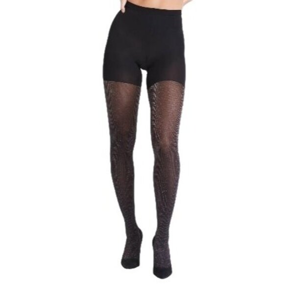 SPANX Tight End‎ Tights Women's  Sz A Black Metallic Sparkle Rainbow Shimmer NEW - Picture 15 of 15